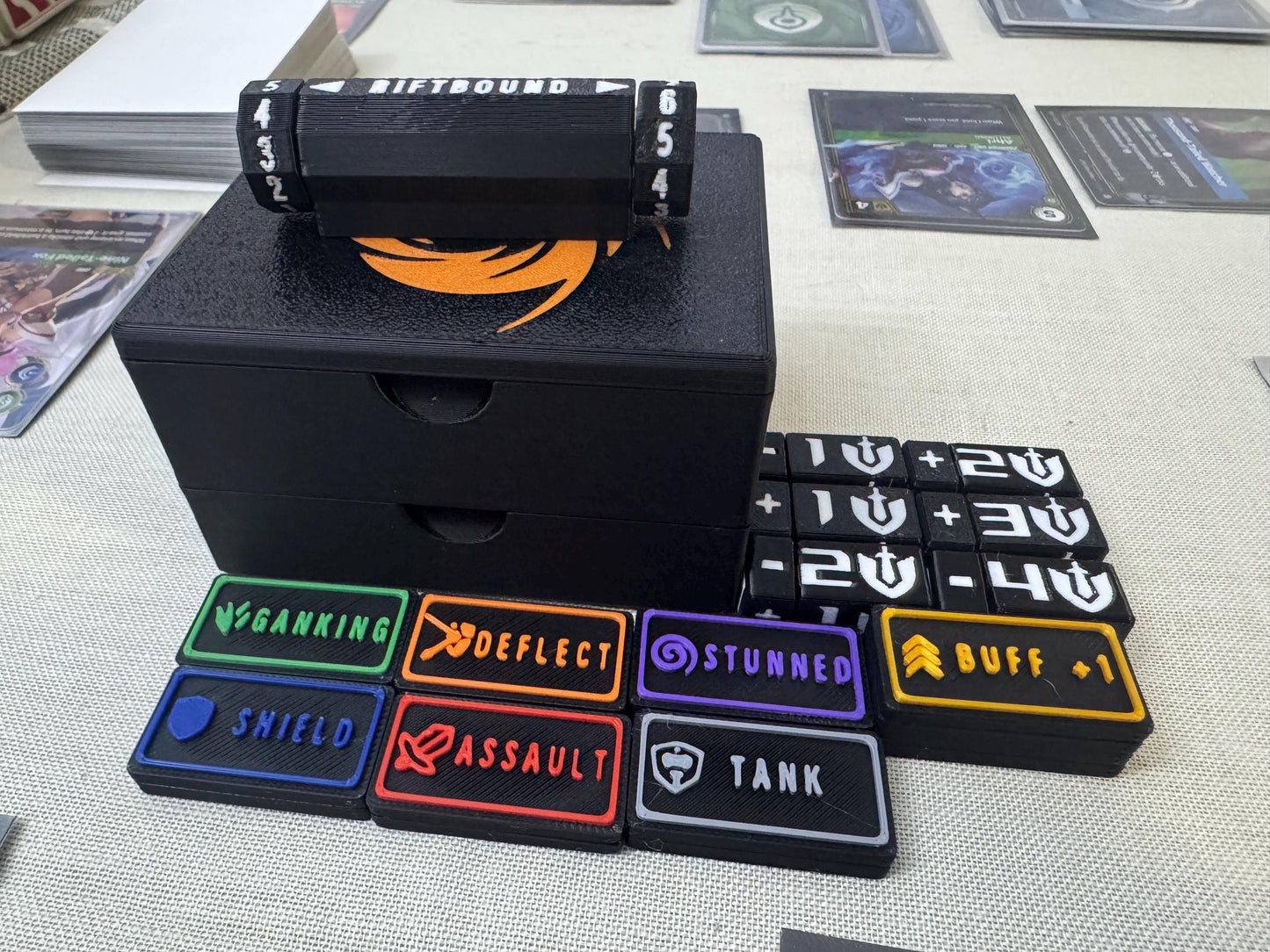 Riftbound TCG Accessories Kit, Rotating +/- Might Scaler and More Bandai, One Piece, Digimon, Gundam, Mtg